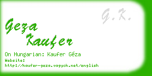 geza kaufer business card